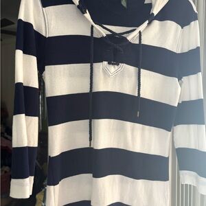 Ralph Lauren Navy and White Striped Top